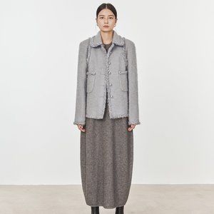 CHICJOC Italian Mohair & Wool Short Coat with Silk Lining, Size 38